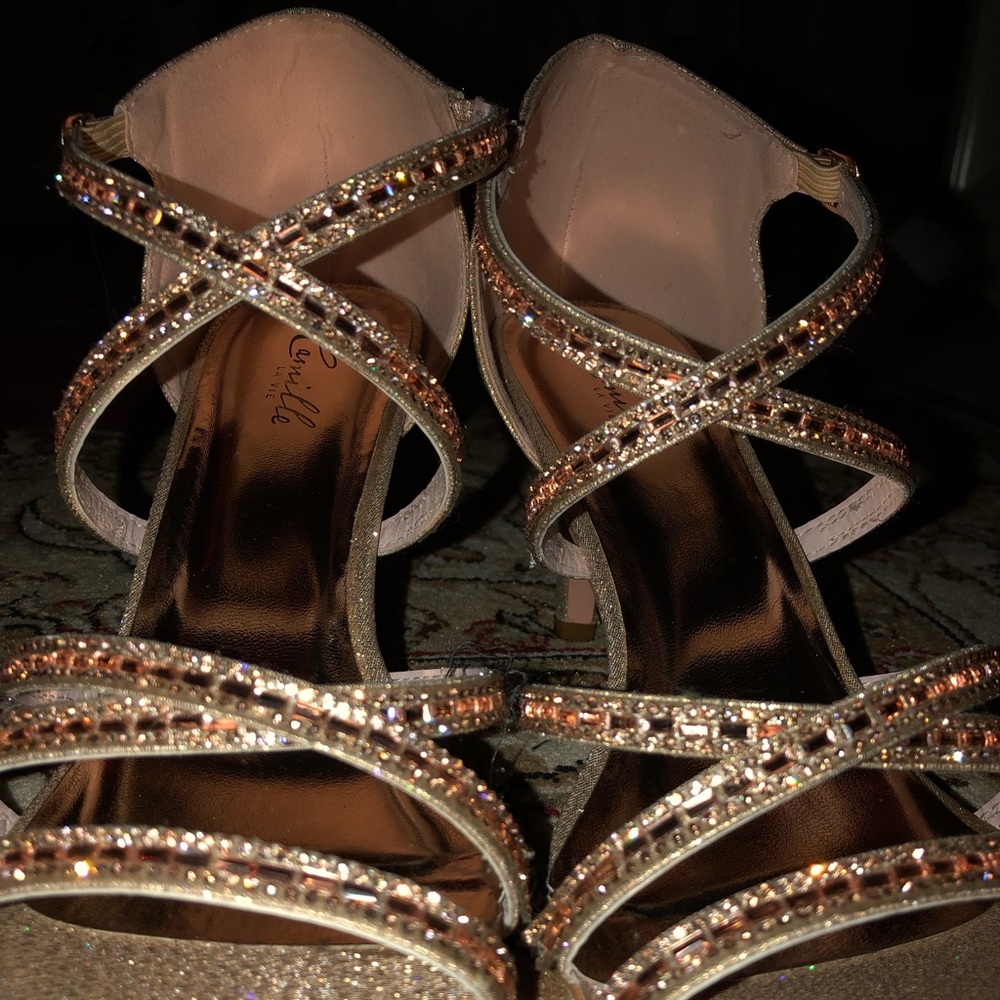 camille la vie high heels in rose gold